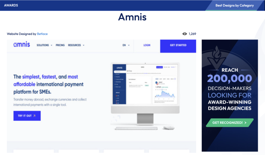 amnis designrush award